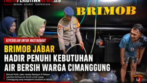 Brimob Jabar Hadir Penuhi Kebutuhan Air Bersih Warga Cimanggung