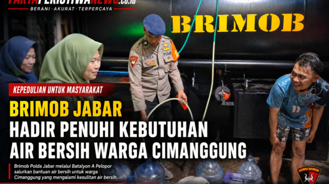 Brimob Jabar Hadir Penuhi Kebutuhan Air Bersih Warga Cimanggung