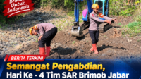 Hari Ke - 4 Tim SAR Brimob Jabar Terus Kawal Pembangunan Jembatan Merah Putih di Majalengka
