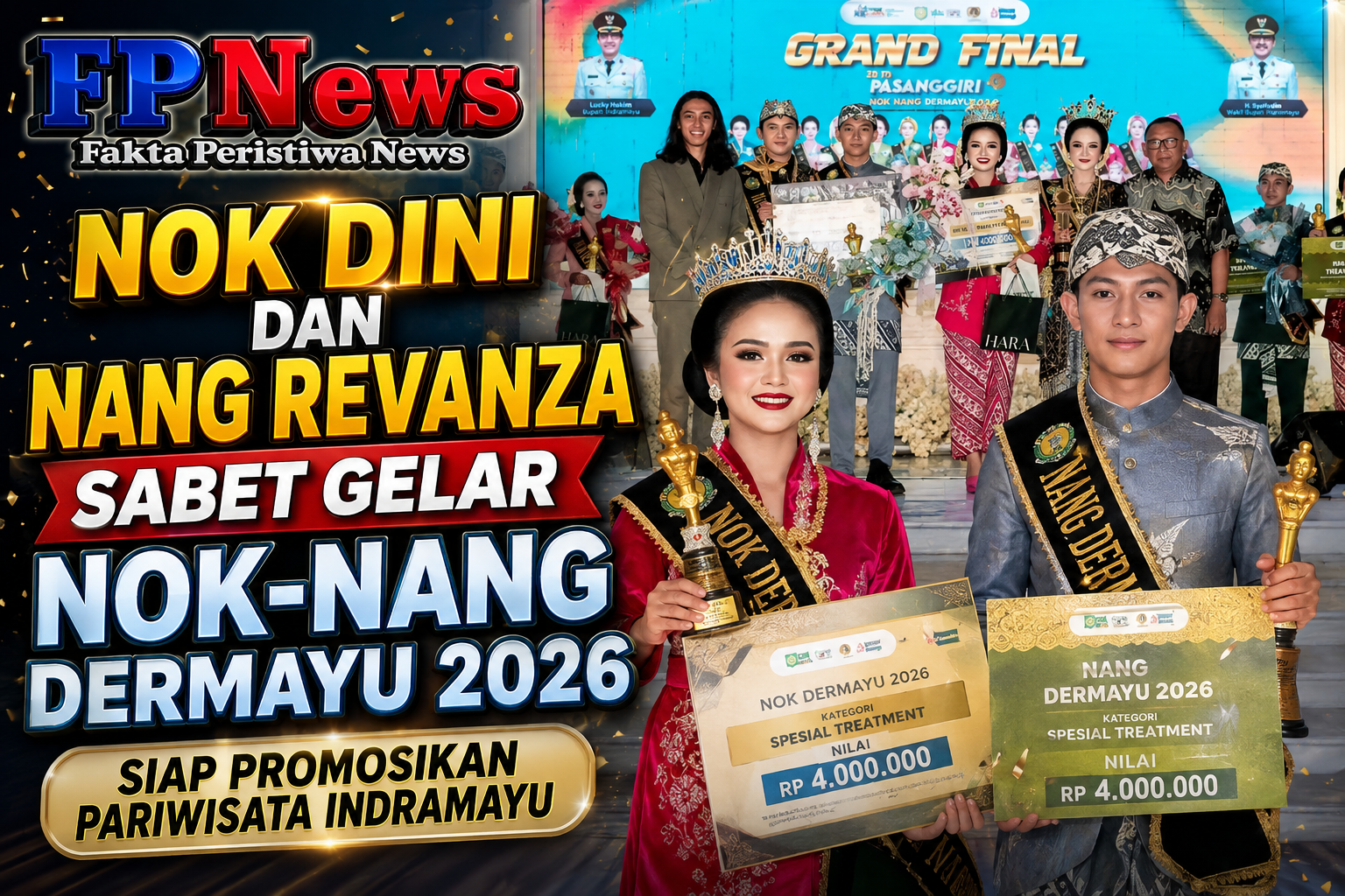 Nok Dini dan Nang Revanza Sabet Gelar Nok-Nang Dermayu 2026, Siap Promosikan Pariwisata Indramayu
