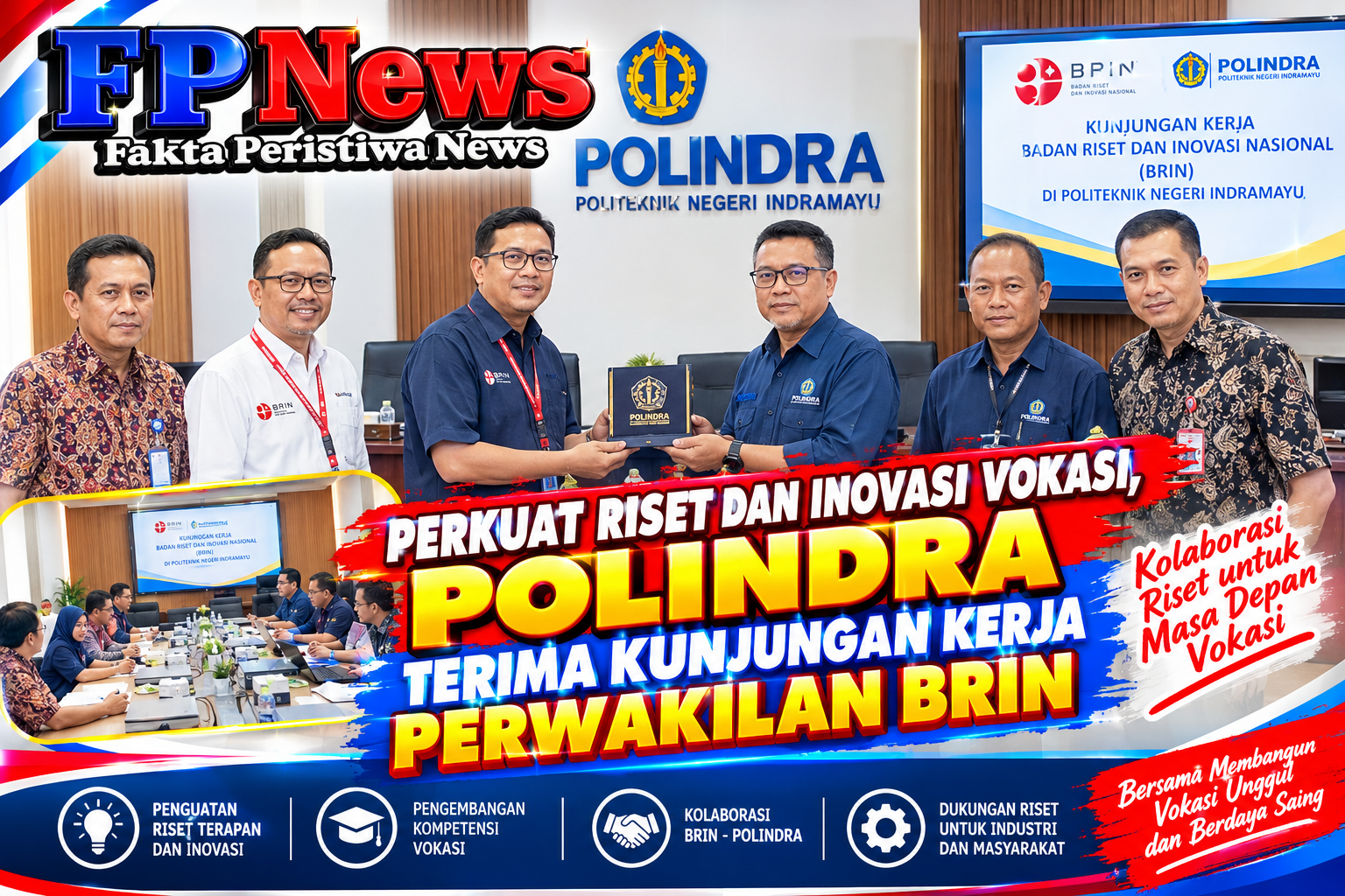 Perkuat Riset dan Inovasi Vokasi, Polindra Terima Kunjungan Kerja Perwakilan BRIN