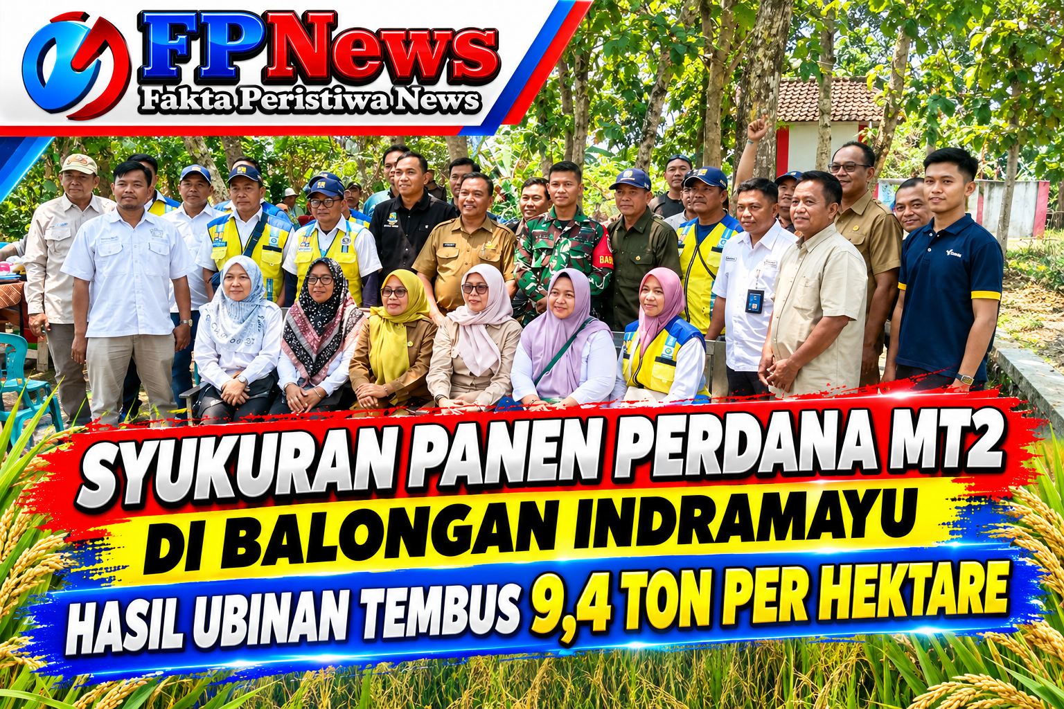 Syukuran Panen Perdana MT2 di Balongan Indramayu Hasil Ubinan Tembus 9,4 Ton per Hektare